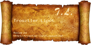 Trosztler Lipót névjegykártya